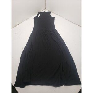 Universal Thread Women's Black Ribbed Drop Waist Knit Midi Slip Dress Size S